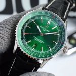TW Factory Breitling 41MM 2824 Movement Cowhide Leather Strap Blue Green Watch